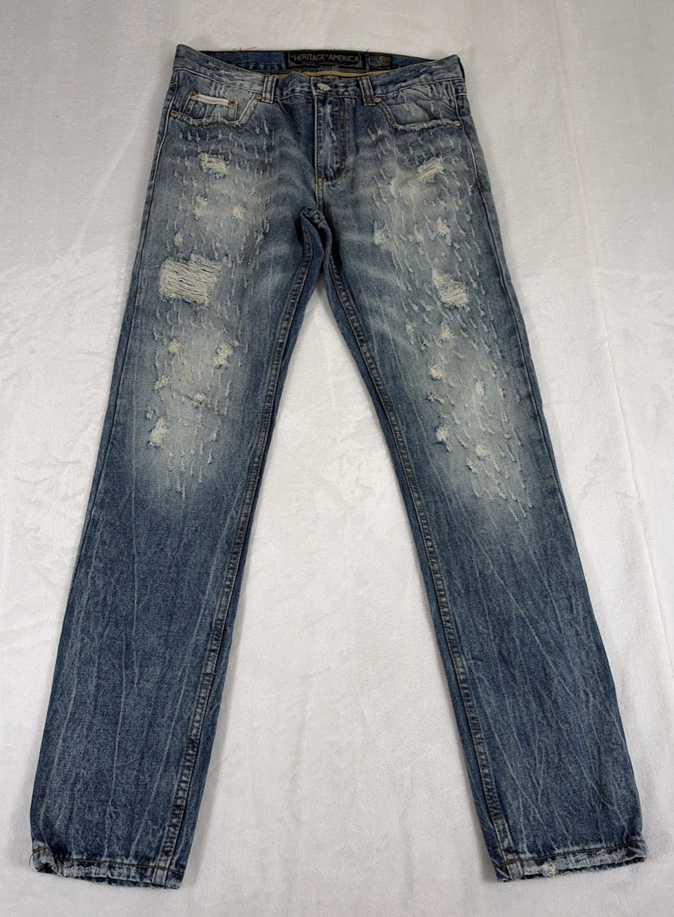 The Heritage By America 1776 Ripped Distressed Denim Jeans Size 34x33 FS Charity